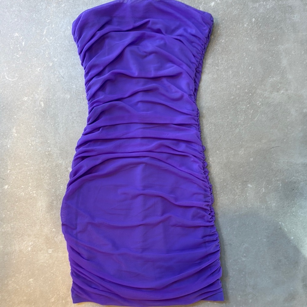 Katie J NYC Vibrant Purple Strapless Dress